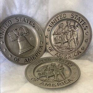 United States of America Decorative Metal Plates - Set of 3